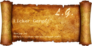 Licker Gergő névjegykártya
