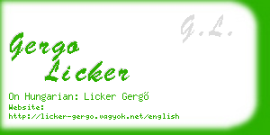 gergo licker business card